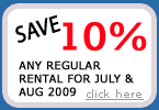 10% OFF July & August 2009