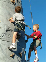 Kids enjoy rock climbing
